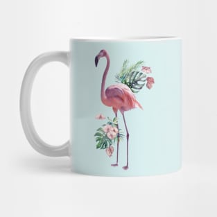 Tropical Flamingo Standing Watercolour Mug